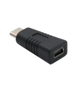 Adaptateur USB-C male vers mini USB femelle universel, vue de face