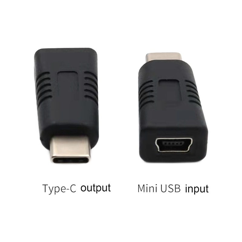 Adaptateur USB-C male vers mini USB femelle universel Adaptateur USB-C male vers mini USB femelle universel, vue de profil