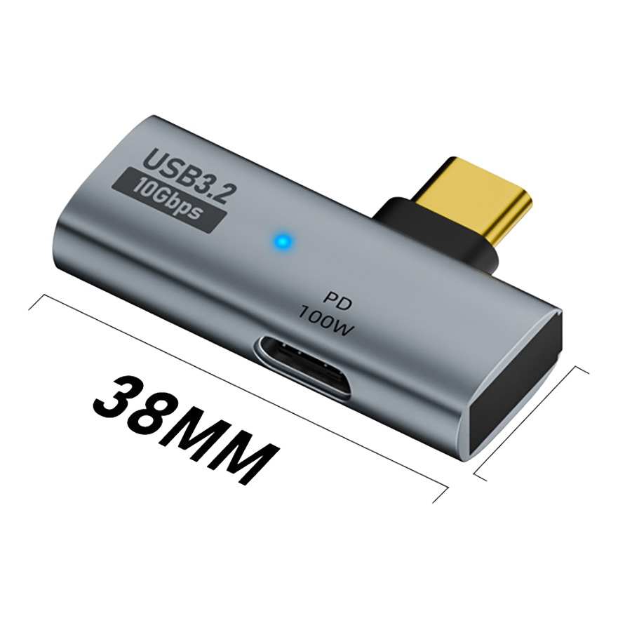 Adaptateur USB-C OTG deux en un avec charge 100 W Adaptateur USB-C OTG deux en un avec charge 100 W, vue de face