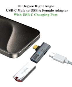 Adaptateur USB-C OTG deux en un avec charge 100 W, detail