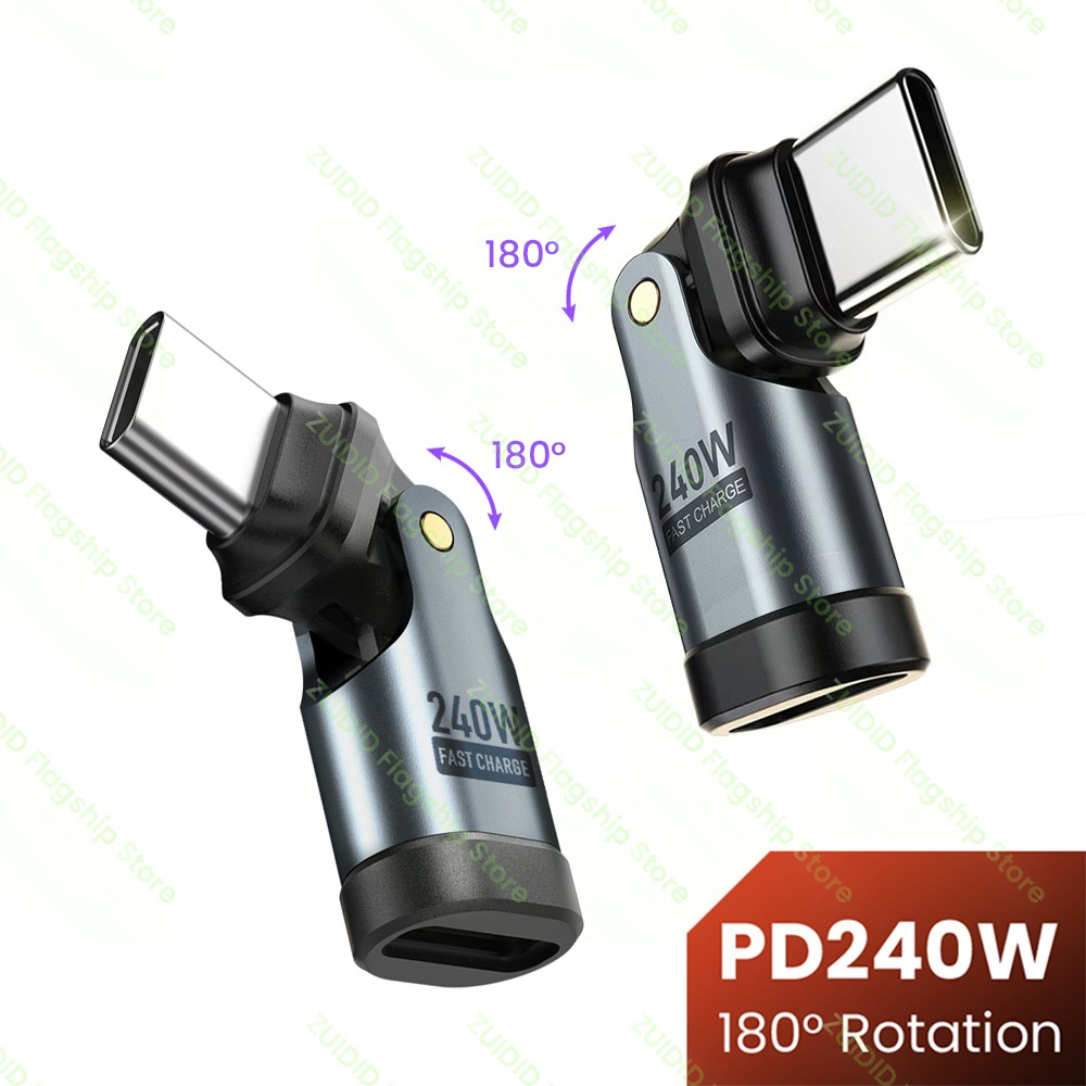 Adaptateur USB-C OTG rotatif à 180 degrés Adaptateur USB-C OTG rotatif à 180 degrés, vue principale