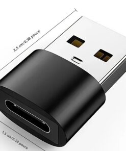 Adaptateur USB-C, pack de 3 Adaptateurs USB-A vers USB-C, Charge Rapide, vue de face