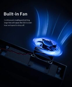 Adaptateur USB-C pour disque NVME avec ventilateur intégré, detail