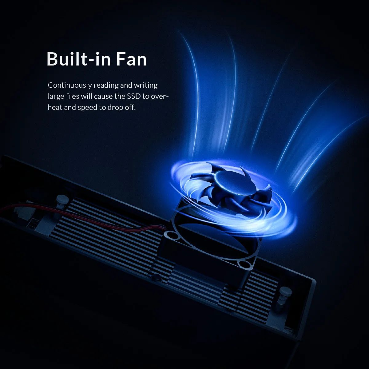 Adaptateur USB-C pour disque NVME avec ventilateur intégré Adaptateur USB-C pour disque NVME avec ventilateur intégré, detail