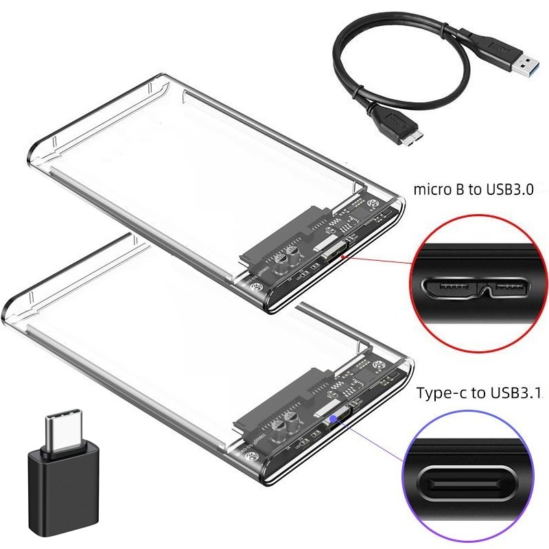 Adaptateur USB-C pour disque SSD ou disque dur 2,5 pouces Adaptateur USB-C pour disque SSD ou disque dur 2,5 pouces, vue de trois quarts