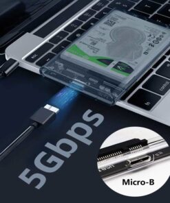 Adaptateur USB-C pour disque SSD ou disque dur 2,5 pouces, vue de face