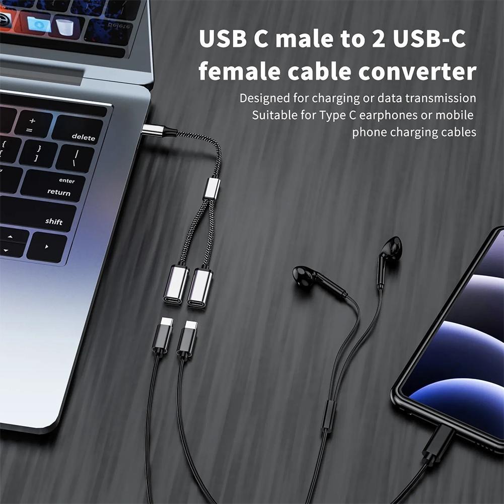 Adaptateur USB-C répartiteur, deux ou trois ports Adaptateur USB-C répartiteur, deux ou trois ports, vue arriere