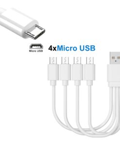 Adaptateur USB-C séparateur 4 en 1, câble court, vue de face