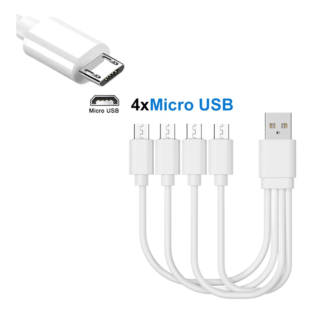 Adaptateur USB-C séparateur 4 en 1, câble court Adaptateur USB-C séparateur 4 en 1, câble court, vue de face