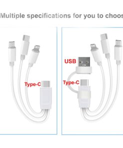 Adaptateur USB-C trois en un, cordon court de 20 cm, vue arriere
