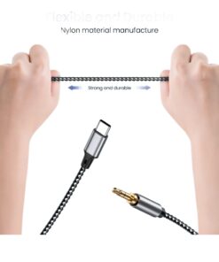 Adaptateur USB-C vers jack 3,5 mm avec convertisseur audio, vue de face