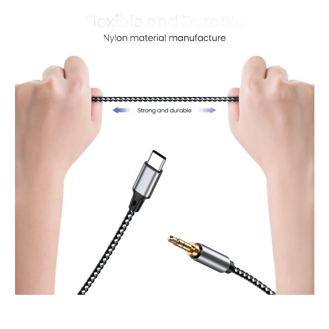 Adaptateur USB-C vers jack 3,5 mm avec convertisseur audio Adaptateur USB-C vers jack 3,5 mm avec convertisseur audio, vue de face