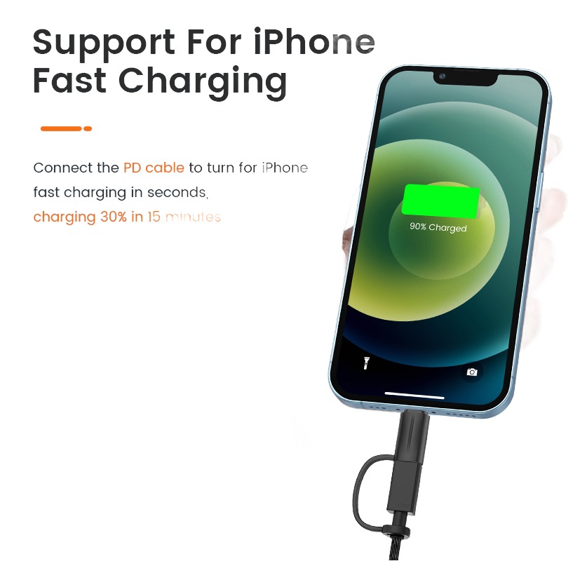 Adaptateur USB-C vers Lightning, charge rapide 30 W Adaptateur USB-C vers Lightning, charge rapide 30 W, detail