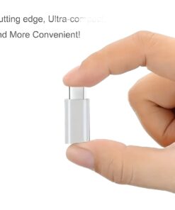 Adaptateur USB-C vers micro-USB femelle, lot de cinq, vue de trois quarts