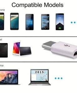 Adaptateur USB-C vers micro-USB femelle, lot de cinq, vue arriere
