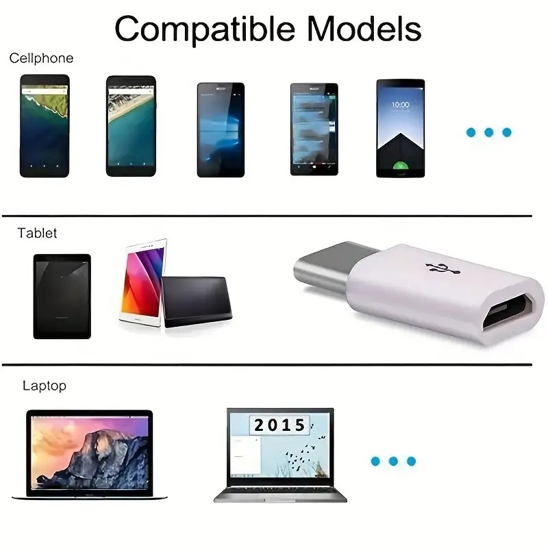 Adaptateur USB-C vers micro-USB femelle, lot de cinq Adaptateur USB-C vers micro-USB femelle, lot de cinq, vue arriere