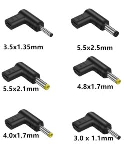 Adaptateur USB-C vers prise ronde, cinq tensions, vue arriere