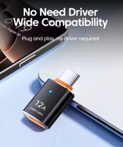 Adaptateur USB-C vers USB 3.0 avec témoin lumineux OTG, detail