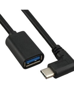 Adaptateur USB-C vers USB 3.0 femelle OTG de 25 cm, vue de trois quarts