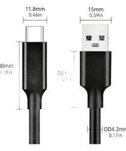 Adaptateur USB-C vers USB-A 10 Gbit/s, quatre longueurs, vue de trois quarts