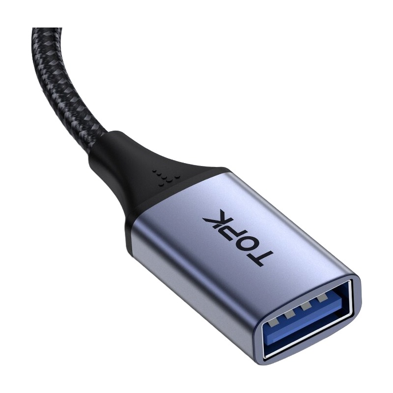 Adaptateur USB-C vers USB A femelle en mode hote Adaptateur USB-C vers USB A femelle en mode hote, vue de trois quarts