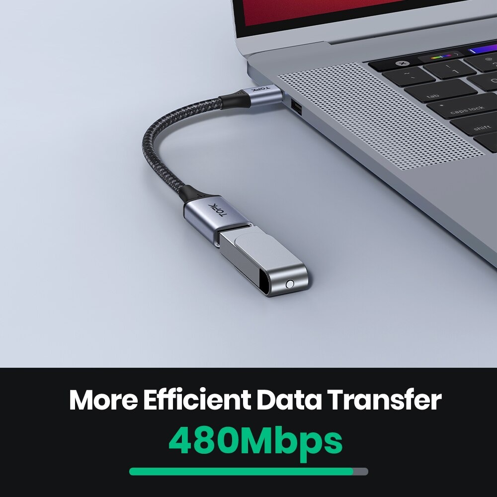 Adaptateur USB-C vers USB A femelle en mode hote Adaptateur USB-C vers USB A femelle en mode hote, vue de face