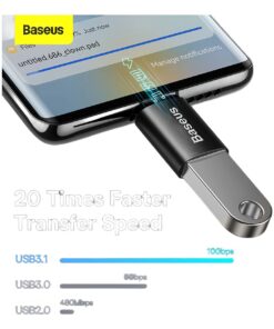 Adaptateur USB-C vers USB-A femelle en OTG, 10 Gbit/s, detail