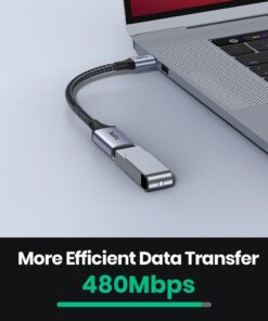 Adaptateur USB-C vers USB-A femelle pour clé ou souris, vue de trois quarts
