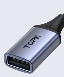 Adaptateur USB-C vers USB-A OTG, vue de trois quarts