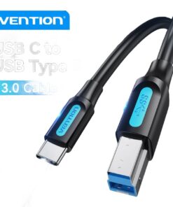 Adaptateur USB-C vers USB-B pour imprimante et scanner, vue de trois quarts
