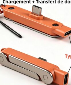 Adaptateur USB-C vers USB-C 240W avec support, vue arriere