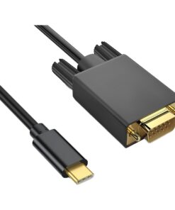 Adaptateur USB-C vers VGA, en câble de 1,8 m ou court, vue de trois quarts
