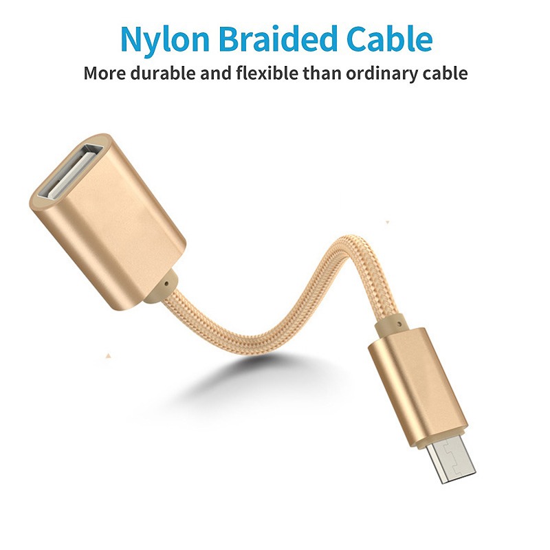 Adaptateur USB OTG micro USB mâle vers USB femelle Adaptateur USB OTG micro USB mâle vers USB femelle, vue de trois quarts