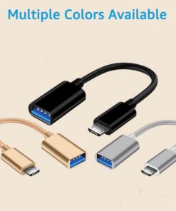 Adaptateur USB OTG micro USB mâle vers USB femelle, vue de face