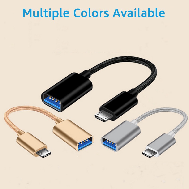 Adaptateur USB OTG micro USB mâle vers USB femelle Adaptateur USB OTG micro USB mâle vers USB femelle, vue de face