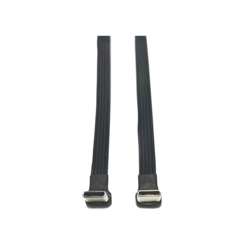 Adaptateur USB USB c coude a 90 degres souple Adaptateur USB USB c coude a 90 degres souple, vue de profil