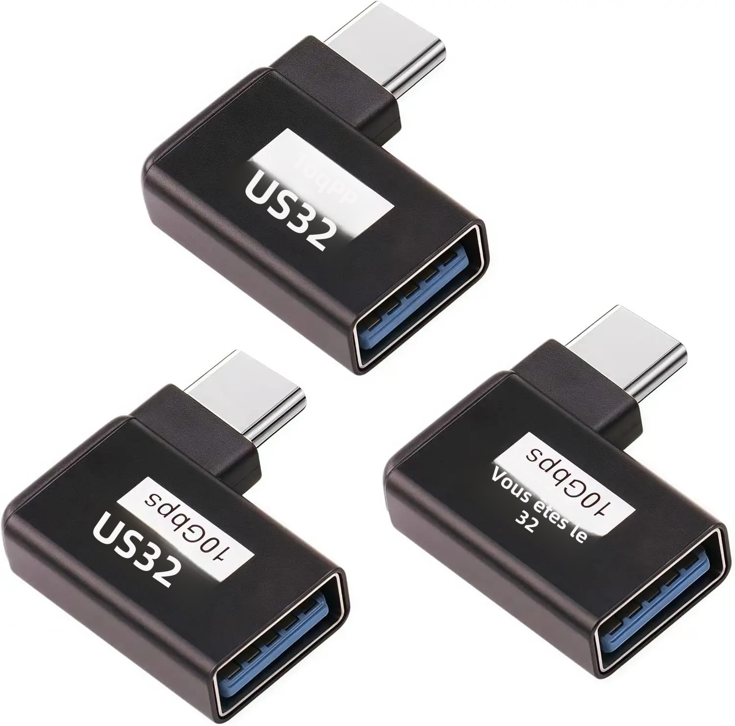 Adaptateur USB USB c coudé, lot de trois pièces Adaptateur USB USB c coudé, lot de trois pièces, vue principale