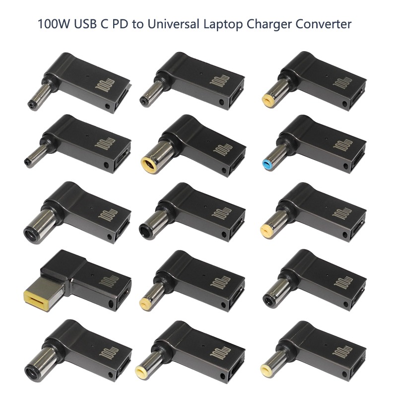 Adaptateur USB USB C de charge 100 W à embout d’alimentation Adaptateur USB USB C de charge 100 W à embout d'alimentation, vue de trois quarts