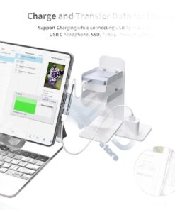 Adaptateur USB USB c deux en un, audio et charge 60 W, vue principale
