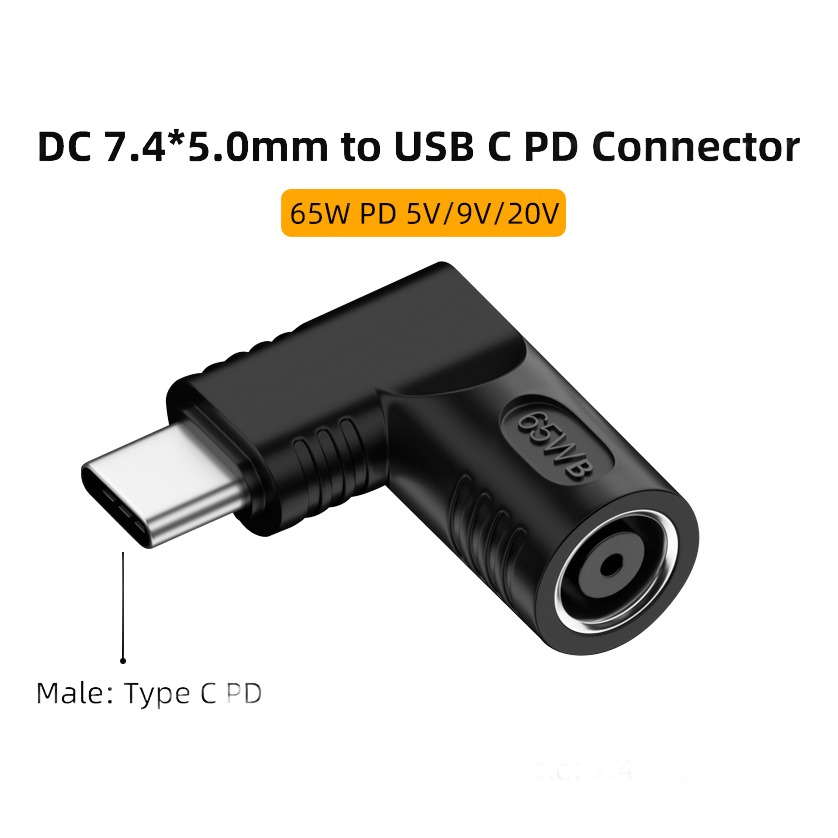 Adaptateur USB USB c, embout rond vers charge 65 W Adaptateur USB USB c, embout rond vers charge 65 W, vue principale