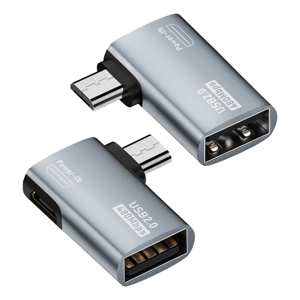 Adaptateur USB USB c en micro-USB coude OTG Adaptateur USB USB c en micro-USB coude OTG, vue principale