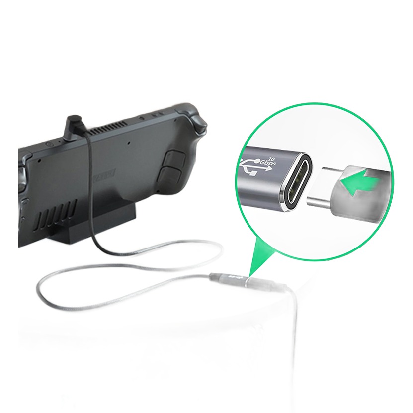 Adaptateur USB USB c en rallonge 100 W et video 4K Adaptateur USB USB c en rallonge 100 W et video 4K, vue de trois quarts