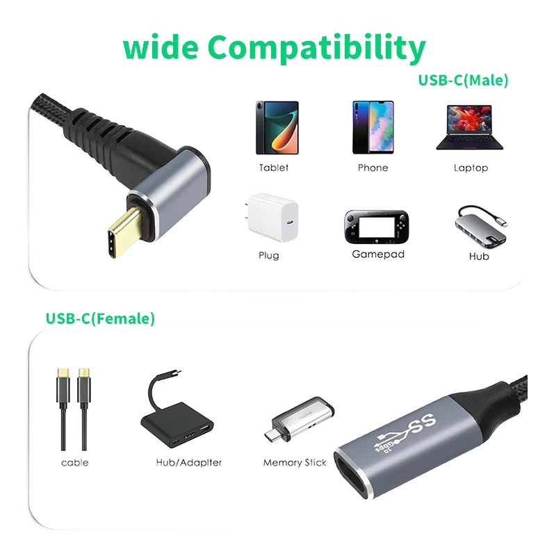 Adaptateur USB USB c en rallonge 100 W et video 4K Adaptateur USB USB c en rallonge 100 W et video 4K, detail