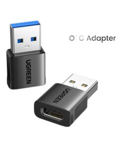 Adaptateur USB USB C femelle vers port USB-A mâle, lot de deux, vue principale