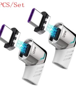 Adaptateur USB USB c magnetique coude a 120 watts, vue de face