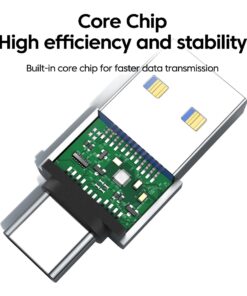 Adaptateur USB USB C mâle mâle, puce intégrée en USB 3.0, vue de trois quarts