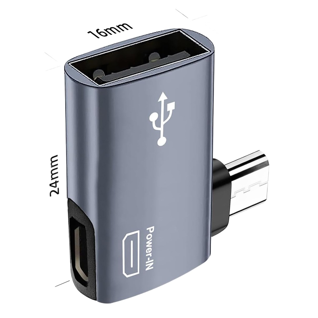 Adaptateur USB USB c OTG coude pour cle Fire TV Adaptateur USB USB c OTG coude pour cle Fire TV, vue de trois quarts