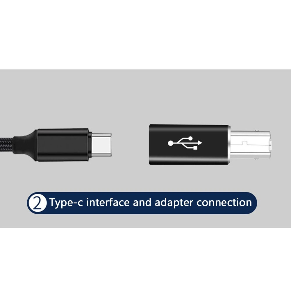 Adaptateur USB USB c pour imprimante, prise B vers type C Adaptateur USB USB c pour imprimante, prise B vers type C, vue de face