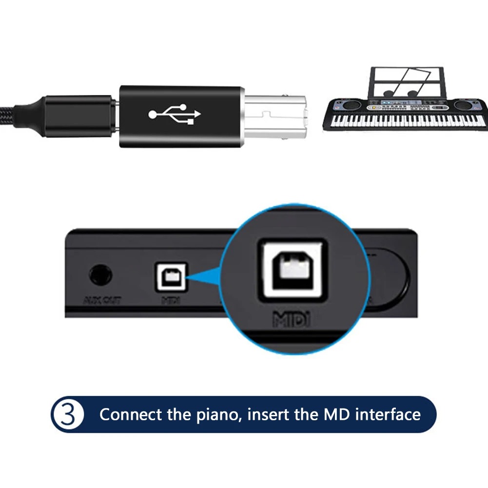 Adaptateur USB USB c pour imprimante, prise B vers type C Adaptateur USB USB c pour imprimante, prise B vers type C, detail