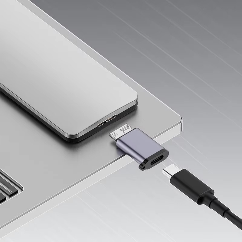 Adaptateur USB USB C vers micro USB 3.0 pour disque externe Adaptateur USB USB C vers micro USB 3.0 pour disque externe, vue de face